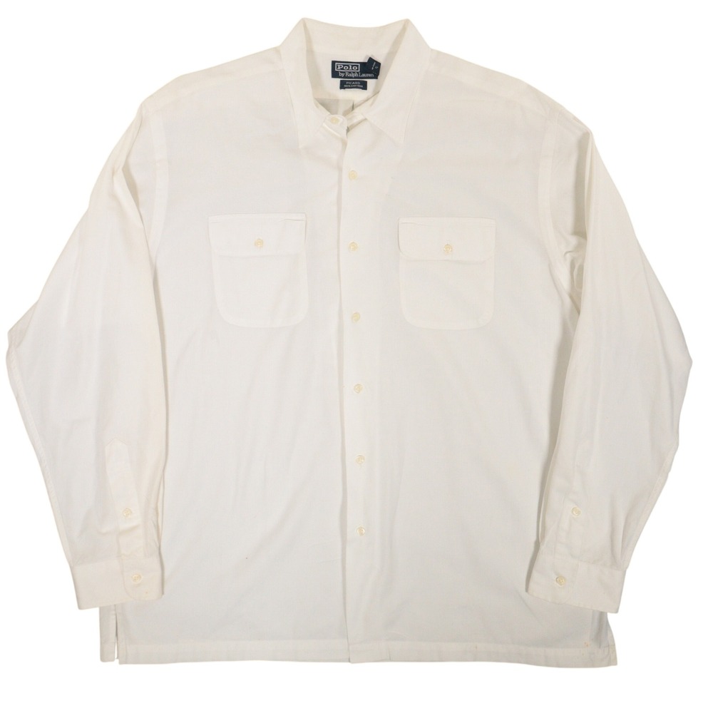 Vtg Polo Ralph Lauren Picard Button Down Shirt Utility Workwear Distress Men XL
